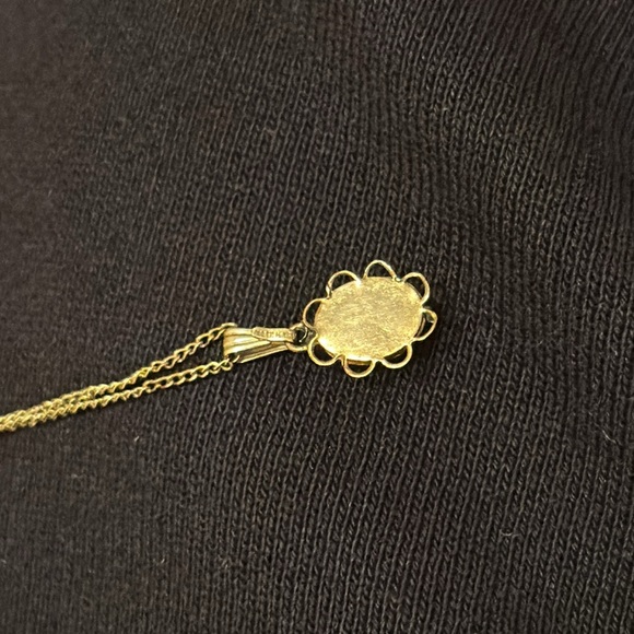 Vintage gold filled chain and pendant. With white opal. - Picture 4 of 7